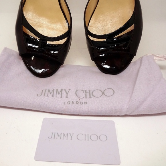 Jimmy Choo 3" Tiana Leopard Bordeaux Patent Leather Size 40 - Picture 7 of 8